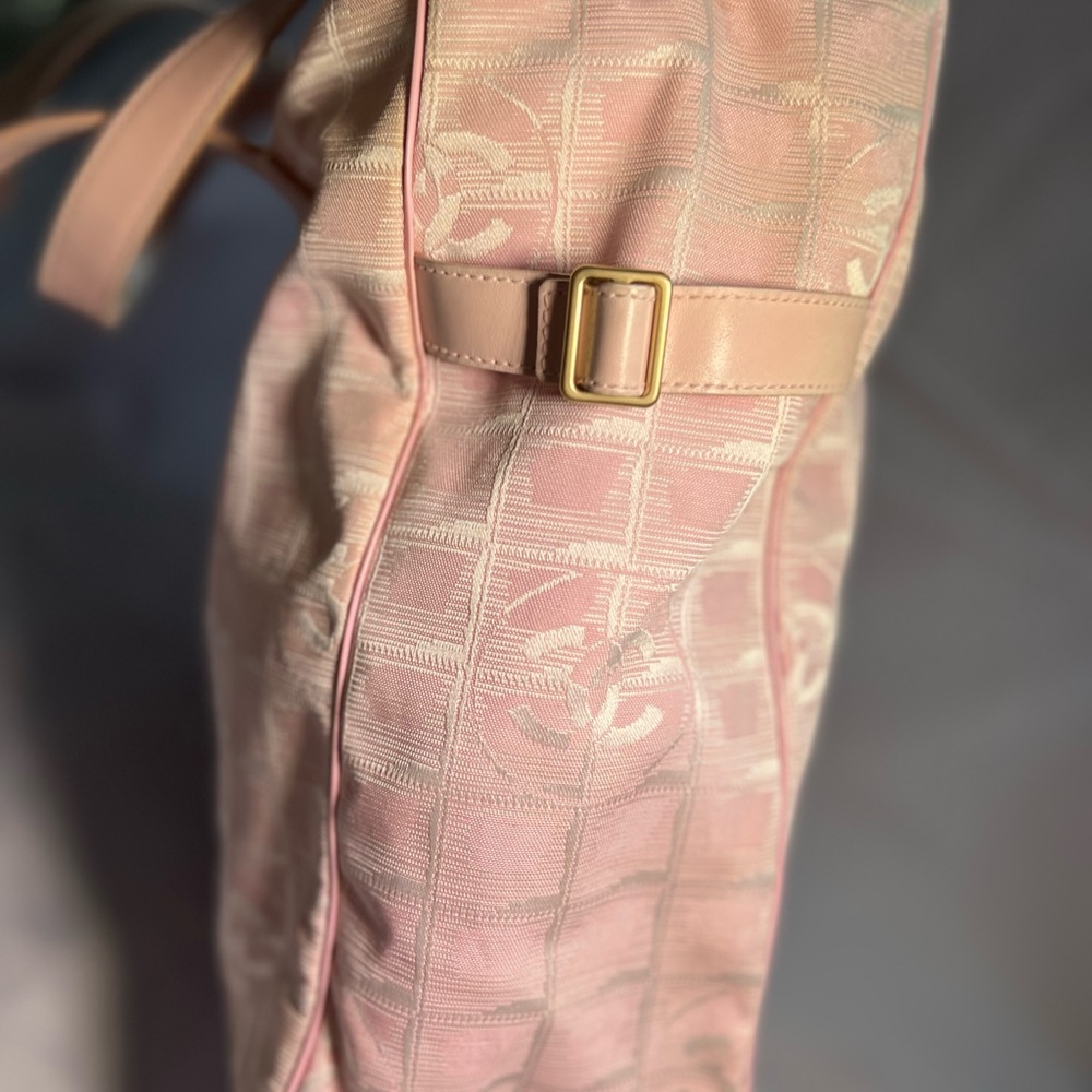 Chanel nylon jacquard with leather handle tote bag - Picture 6 of 14